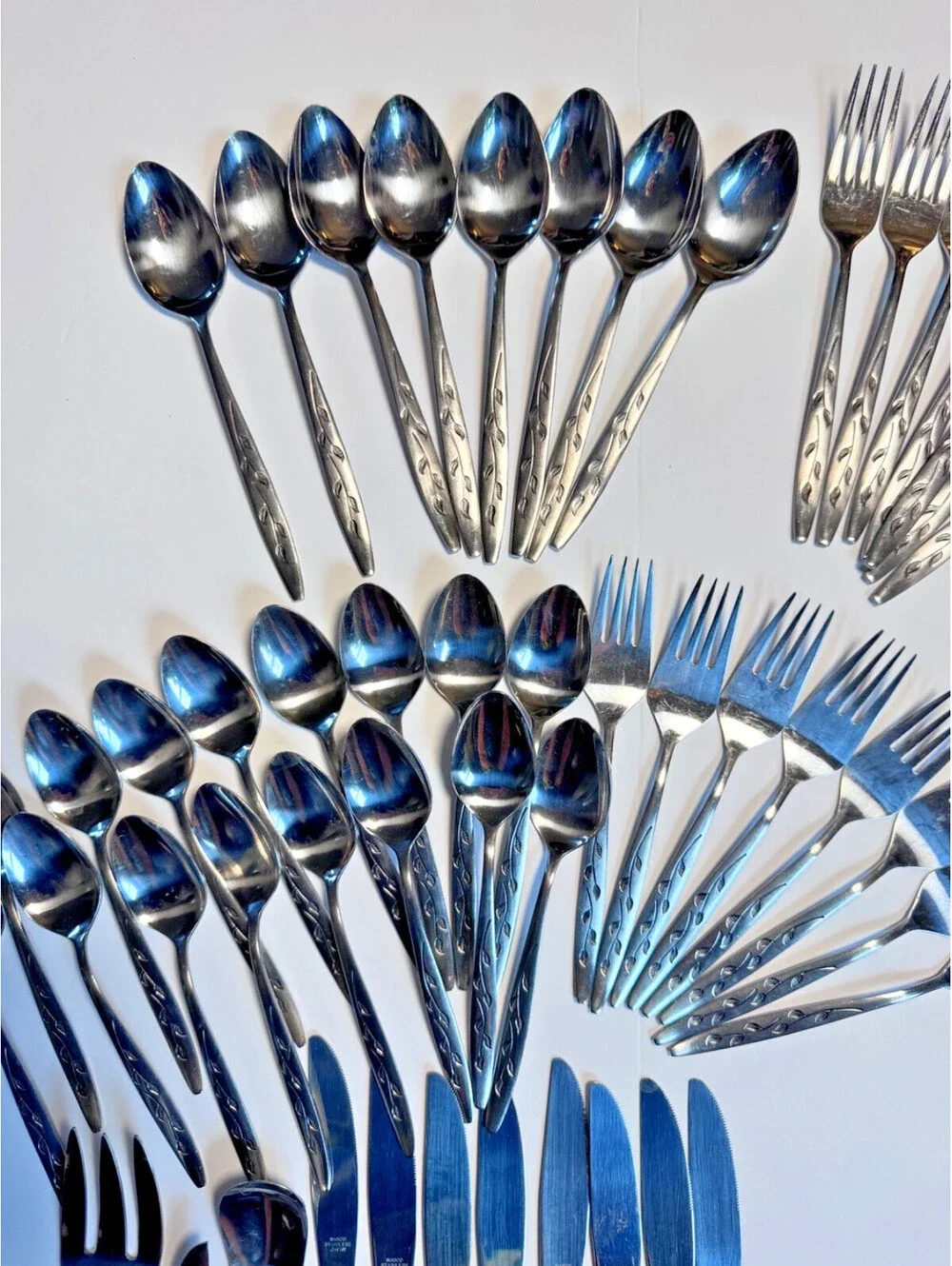 Vintage Nasco Lot of 50 Stainless Steel Flatware Haiti Design